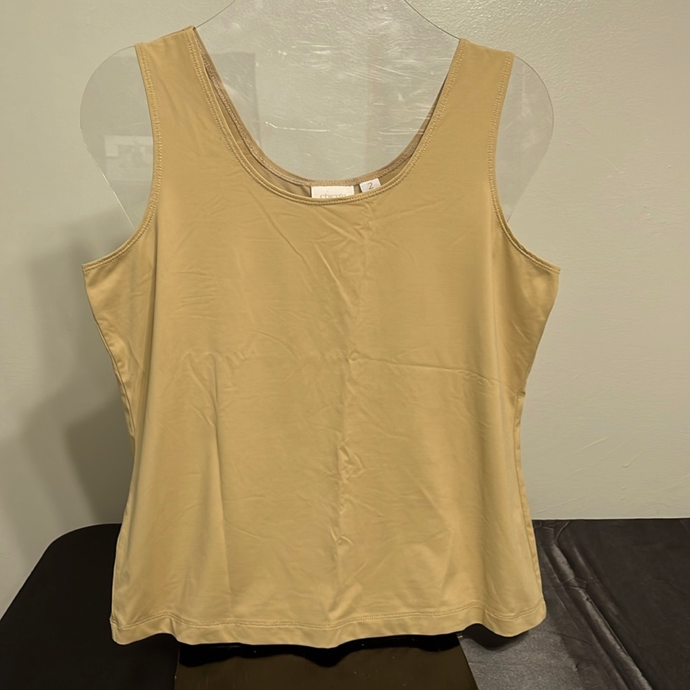 Chico’s Beige Nylon Spandex Tank Top women’s Size 2 (12-14)